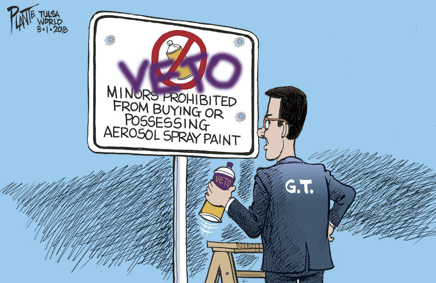 Bruce Plante Cartoon: Aerosol Spray Paint